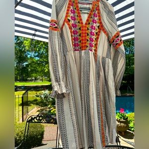 Fabulous Anthropologie embroidered boho dress. Vibrant colors & totally awesome!